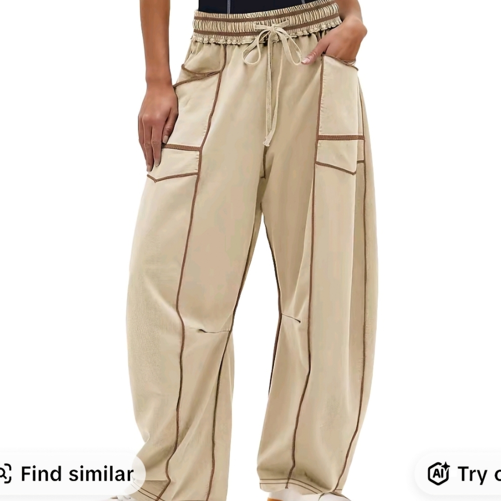 Womens Wide Leg Loose Fit Pants